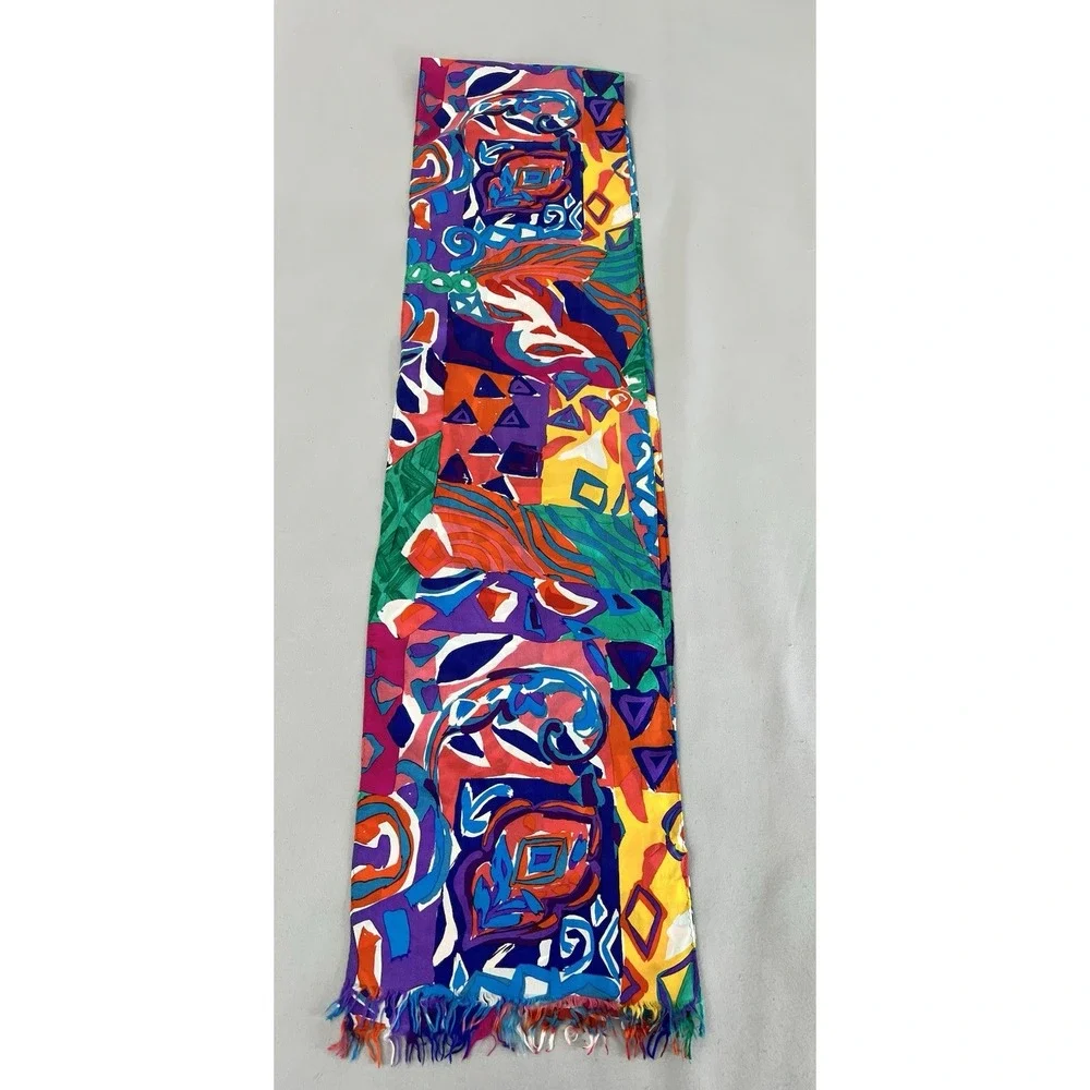 Vintage Scarf Design By Express‎ Silk Measuring 82
